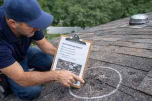 "professional roof inspection for insurance claim after hailstorm"